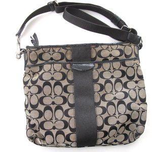 Coach Signature Crossbody monogram gray & Black Shoulder pre owned luxur…